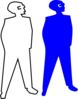 Blue Man Silohouette Hans In Pockets Clip Art